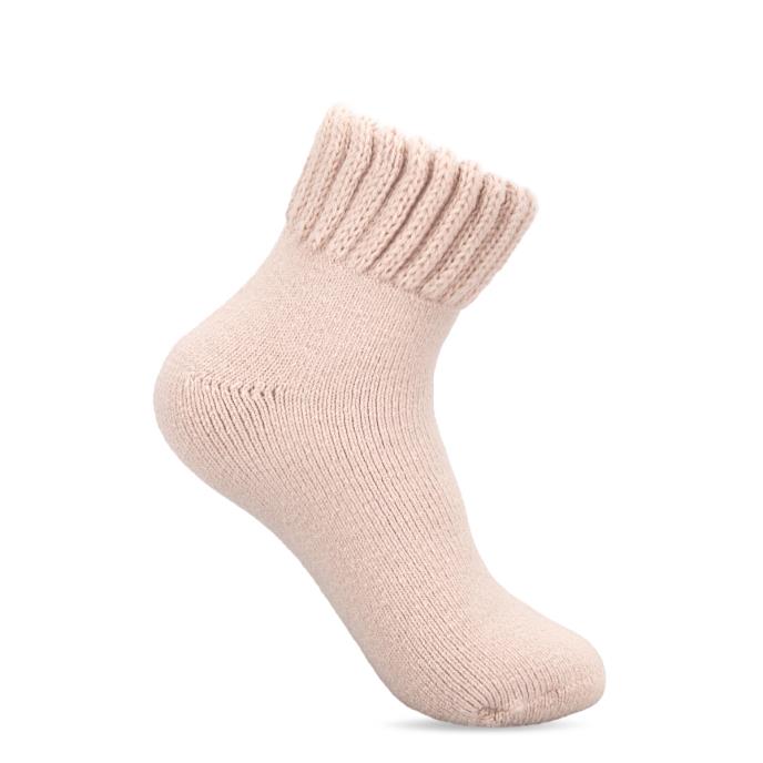 totes toasties® Ladies Thermal Crop Length Terry Socks (Twin Pack) Oat/Pink Extra Image 4